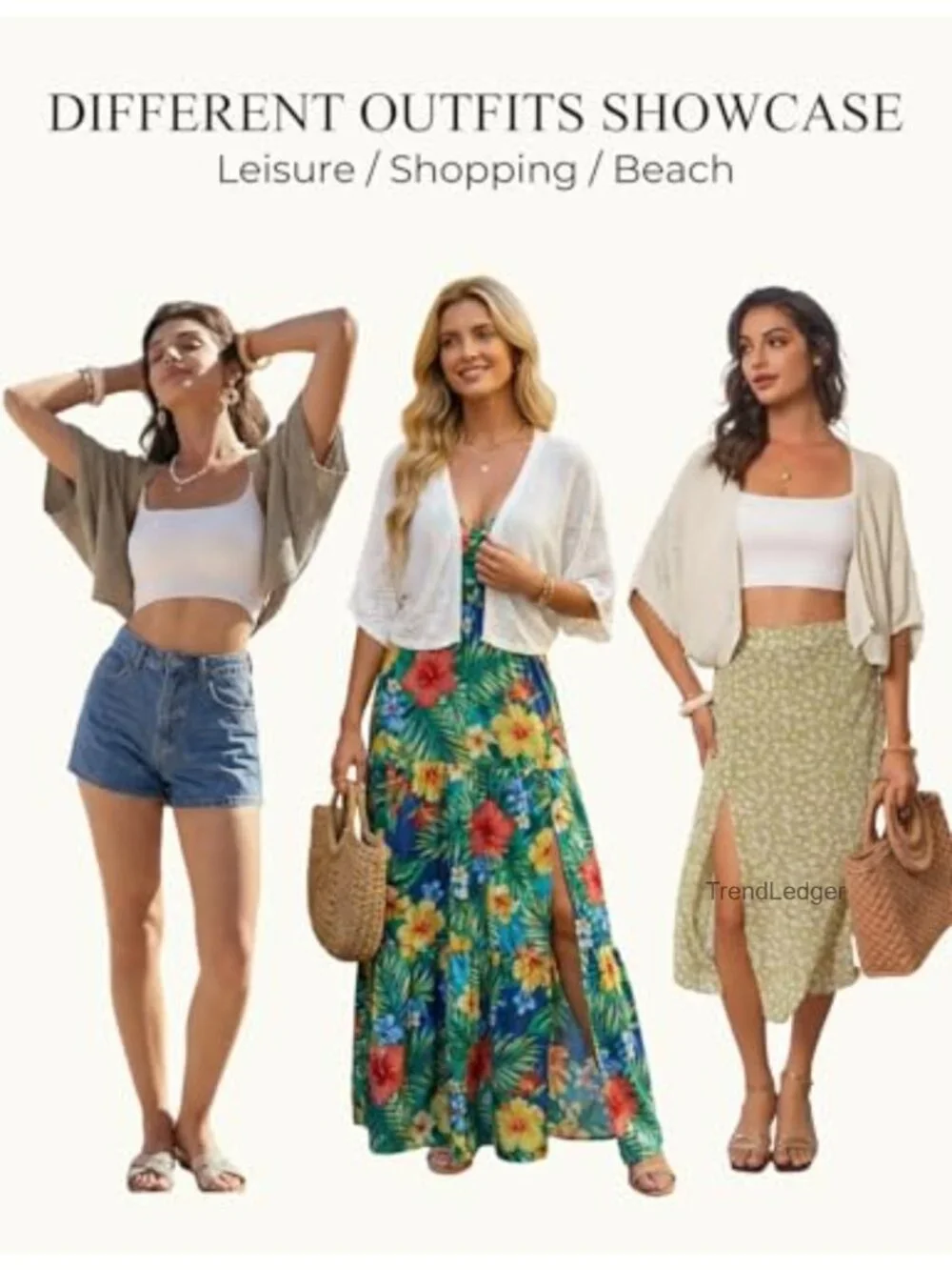 Crochet Batwing Cardigan Open Front Lightweight 3/4 Sleeve Summer Shrug